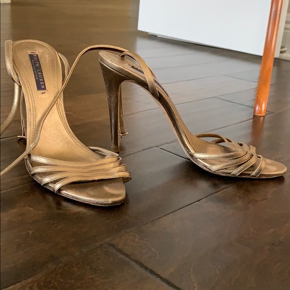 Ralph Lauren collection bronze sandals heels - Picture 3 of 4
